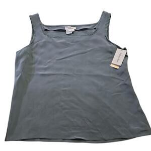 Due Per Due Collection Pacific Rain Forest Sleeveless Silk Blouse Women SZ 8 NWT